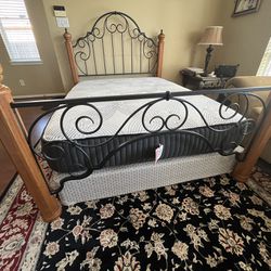 Queen Bed (Mattress, Box Spring, And Bed Frame)
