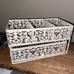 Metal Caddy Jewelry Or Misc Storage