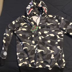 Black and White glow in the dark bape hoodie japan exclusive