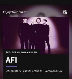 AFI Concert Ticket – Santa Ana, CA 2026