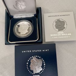 2025 - U.S. Mint .99% Silver Morgan Silver Dollar Proof   Original Government Packaging 