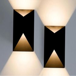 LED Outdoor Wall Lights, Modern Black Exterior Wall Light Fixtures, Dimmable 10W 3000K Up Down Patio Porch Lights Wall Mount Outdoor Sconces for House