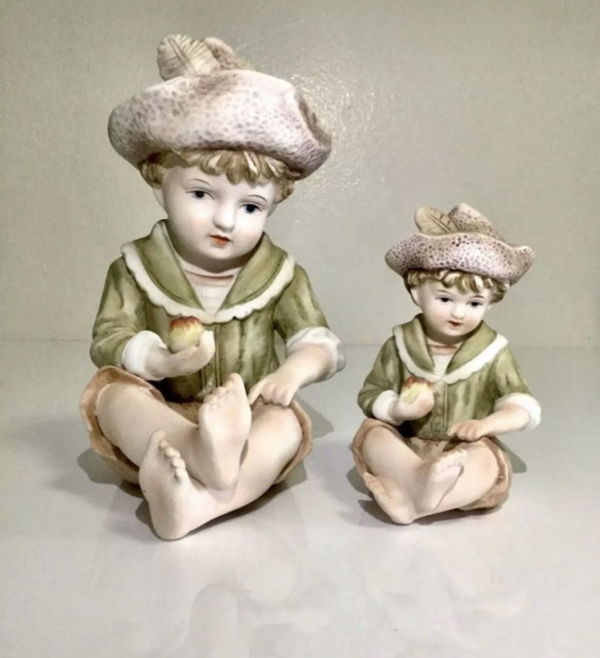 1960s Vintage Bisque Piano Baby 2 Babies FIGURINES 6162&6682 DESIGN REGISTERED