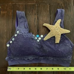 Small handmade purple mermaid women’s Halloween costume top nautical fisherman