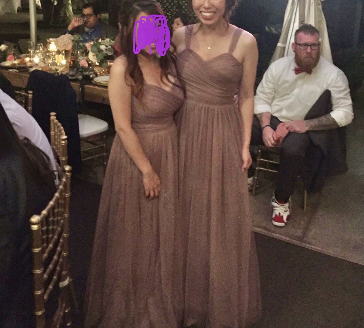 lulus mauve bridesmaid dress Zapakasa Women Vintage Mauve Tulle A-Line Long Bridesmaid Dress Purple Off  the Shoulder Wedding Guest Dress with Sleeves