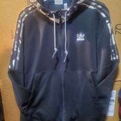 Adidas Originals Camouflage Men's Large Full-Zip Hoodie Sweatshirt 