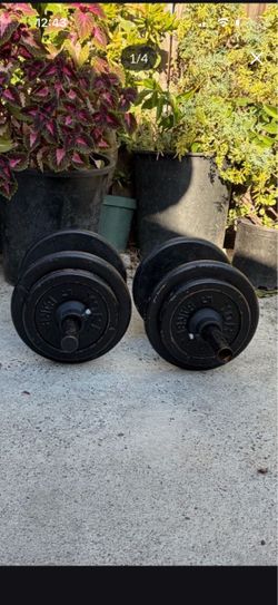 York Adjustable Cast Iron Dumbbells - 60 lbs Total Set