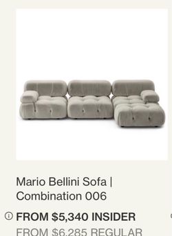 Mario Bellini Modular Sofa Couch in Cream from Eternity Modern