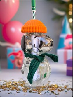 Starbucks Snoopy Glass Cup with Straw