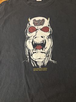 Black Breaking Wheel Detroit Death Metal T-shirt with A Monster Graphic Men’s L
