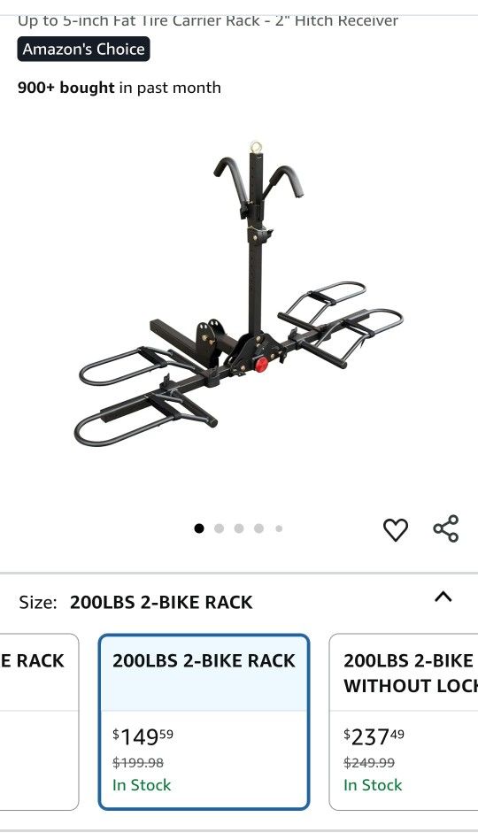 Young 200 lbs. 2 Bike Rack Hitch Mount Platform Style for Cars Trucks SUVs Minivans