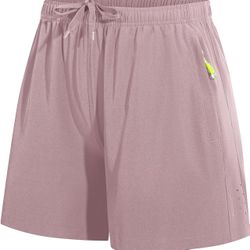  L size Women's Summer Lightweight Loose fit Solid Color Drawstring Five Quarter Pants Outdoor Casual Shorts