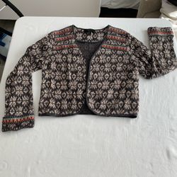 Ethnic print cotton jacket