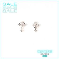 925 Silver earrings with rhodium plating for women