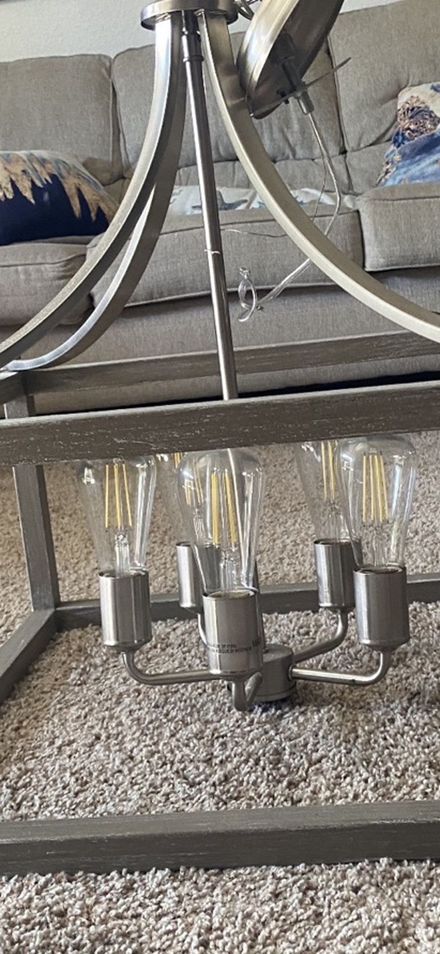 Brushed Nickel 5 Light Chandelier