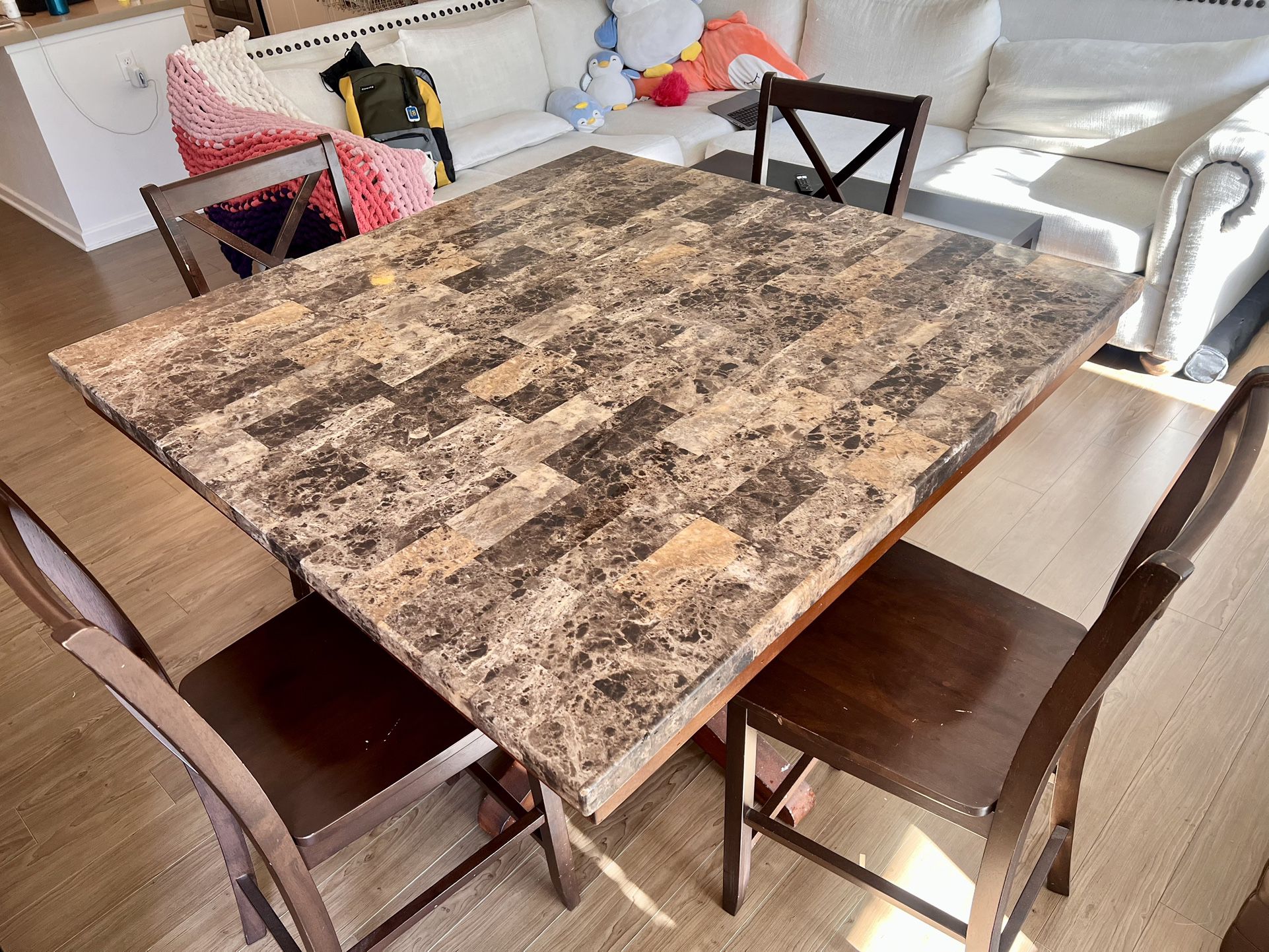 Marble bar Dining table with chairs