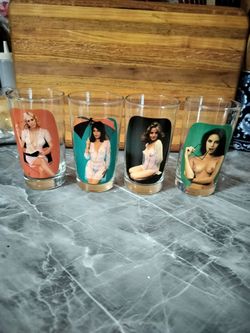 1970's Vintage Striptease Highball Glasses