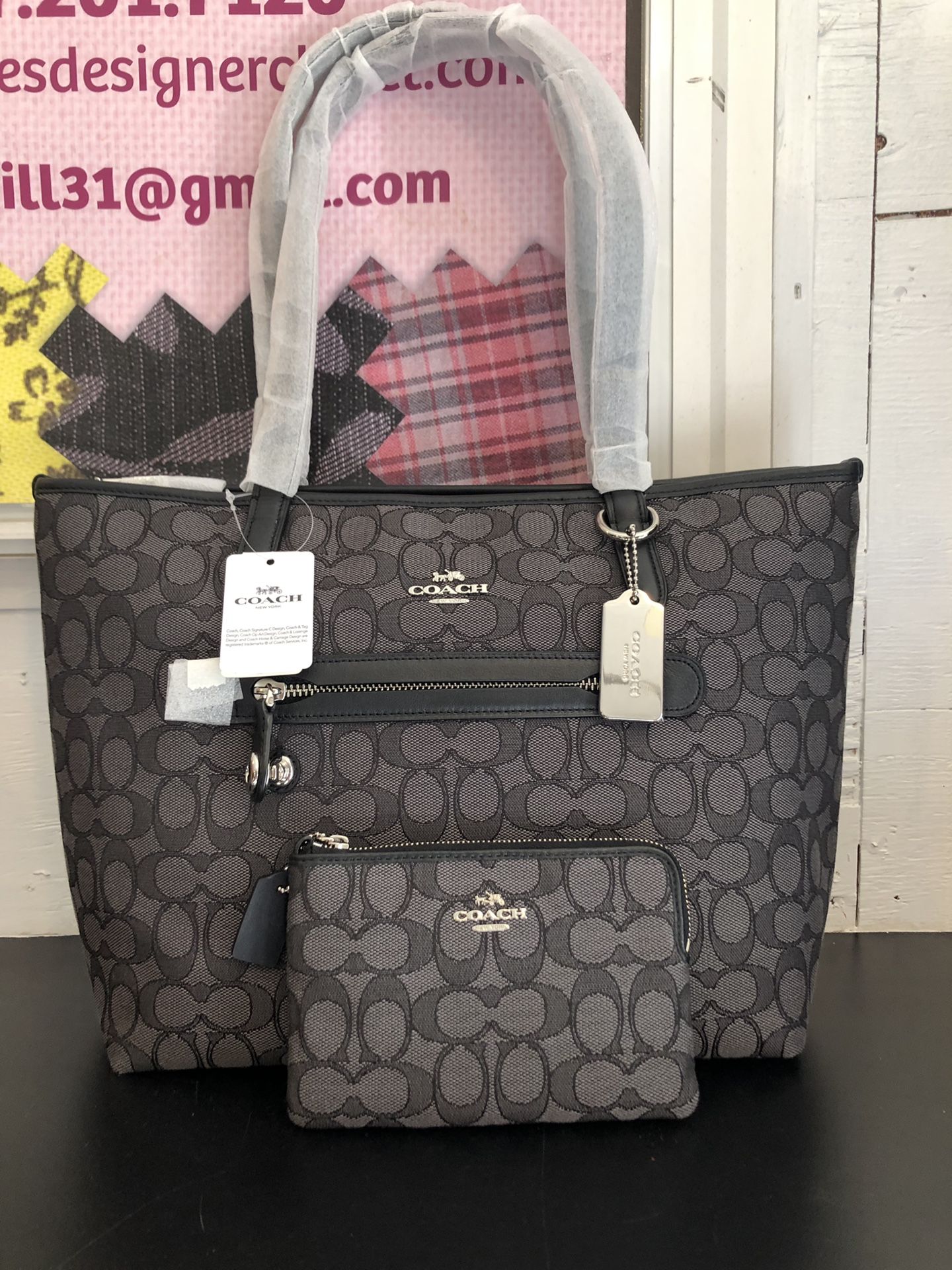 Coach Tote And Wallet Set