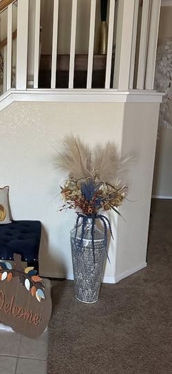 Beautiful Silver Floor Vase