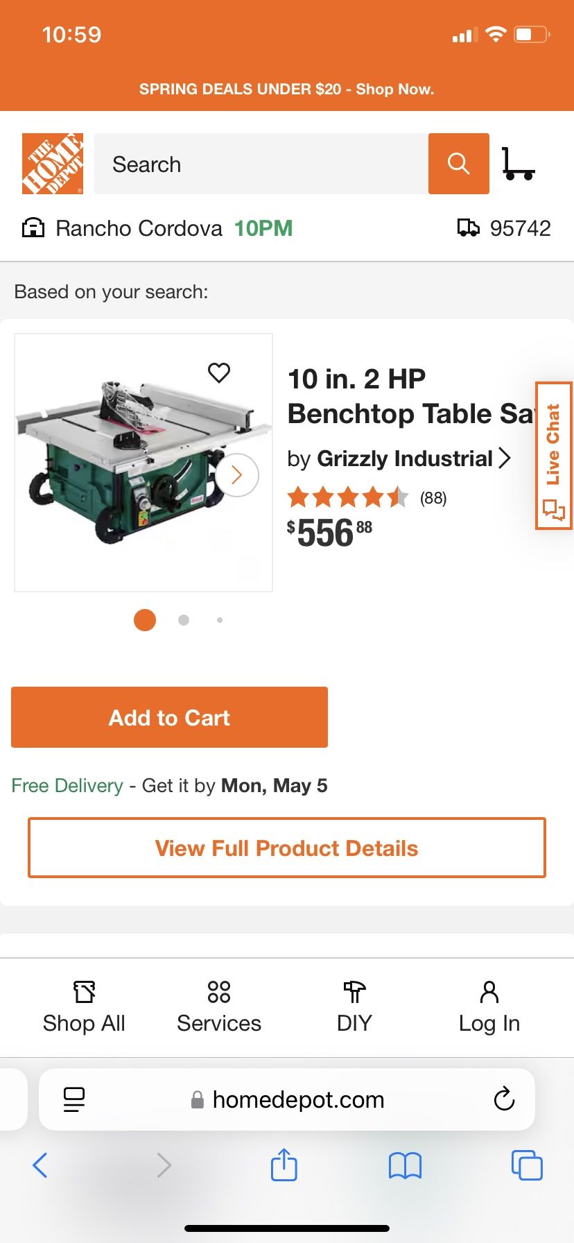 10” Hitachi C10fr Bench Top Table Saw