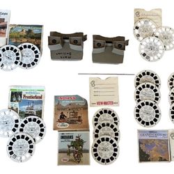 2 Vintage 3D View-Master Toy Stereo Picture Viewers 1970's lot Disney, Grand Canyon & More