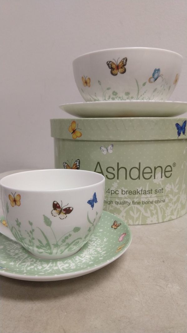 Butterfly Bone China Breakfast Set New!