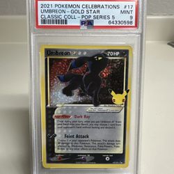 Umbreon Gold Star 17/17 Celebrations Holo PSA 9 Mint Classic Collection
