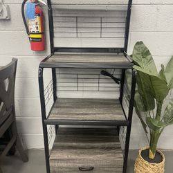 Black/ Grey Rollable Kitchen Cart 