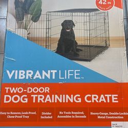 Vibrant Life 42 inch Large Two-Door Dog Training Crate