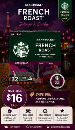 Starbucks French Roast K-Cups 32 Count – Dark Roast – New