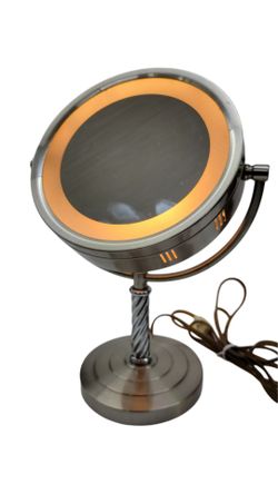 Jerdon HL856NC Nickel Finish Vanity Mirror. 14" H × 8" Dia. 1x & 6x Magnification
