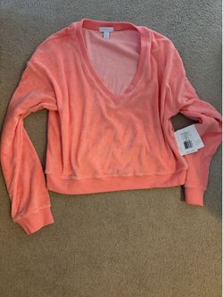 Beyond Yoga Terry Cloth Coral Sweatshirt