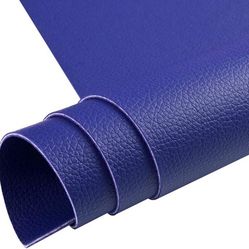 Blue Faux Leather Fabric Roll, Double Sided 7.9"X26.5"