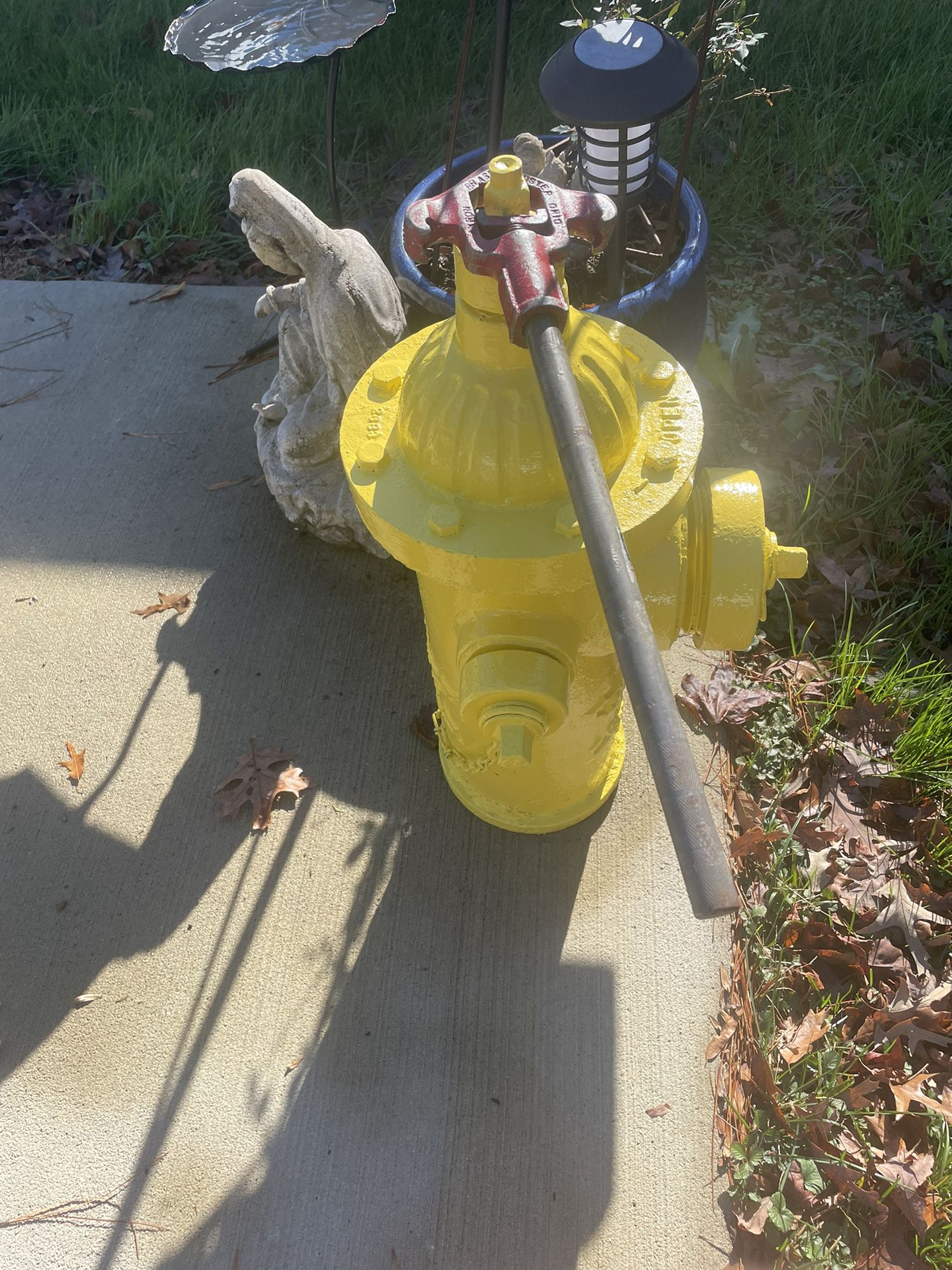 Eddy Valve Co. Vintage Fire Hydrant.with wrench  Approximately 31 inches tall very heavy  