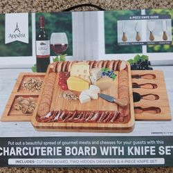 Brand New! Charcuterie Board W/ Knife Set