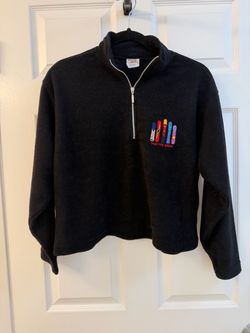 Vintage Crazy Shirts Hawaii Pray For Snow Snowboard 1/4 Zip Fleece Pullover S