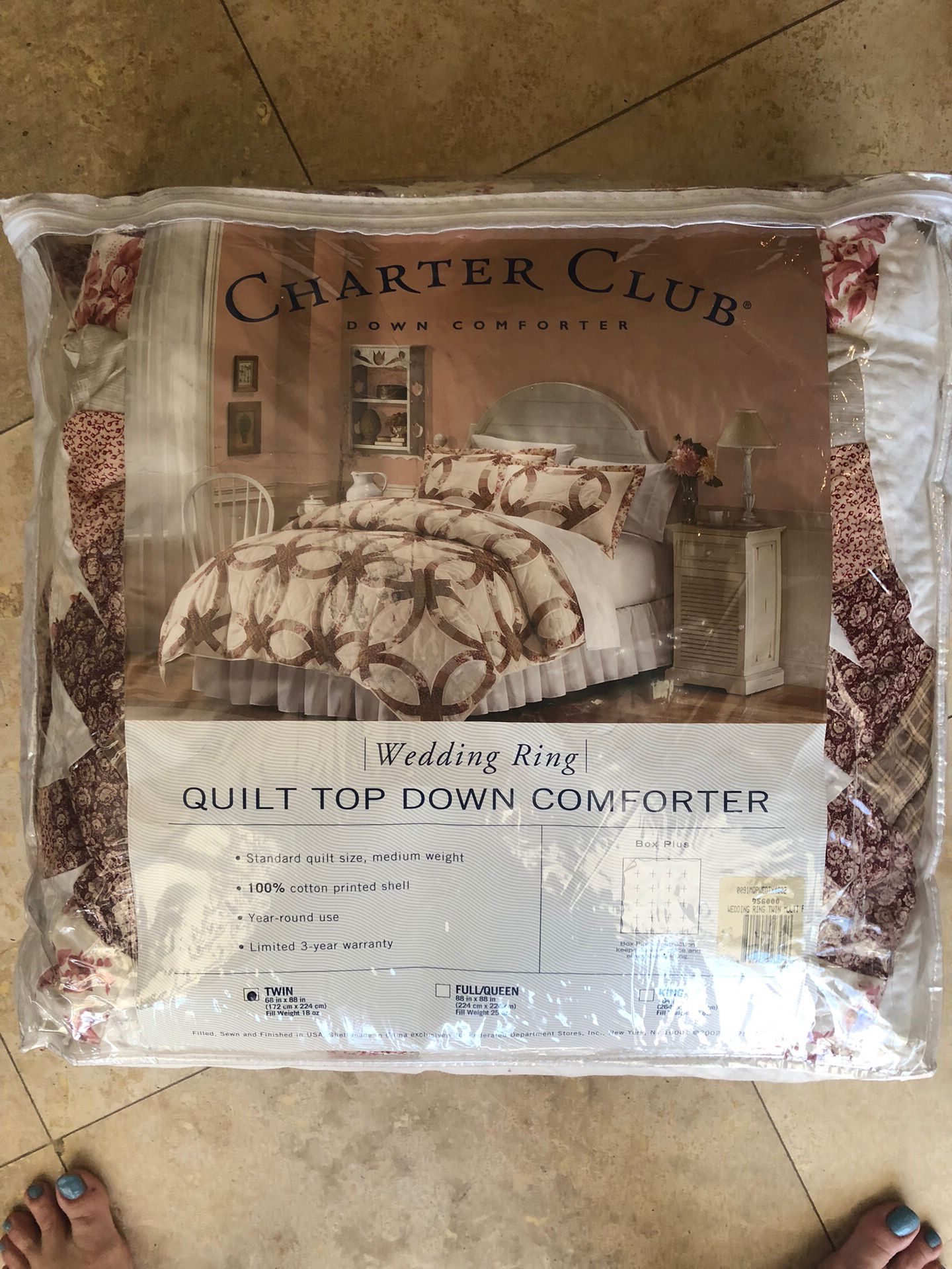 Quilt Wedding Ring Quilt Top Down Comforter - New