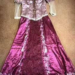 New Small Pink Princess Long Corset Renaissance Dress Costume Disney Adult 