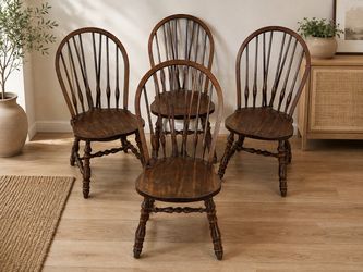 Set of 4 Vintage-Style Windsor Dining Chairs