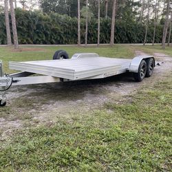 New 2023 Tandem axle All Aluminum single car hauler, Mag Wheels 