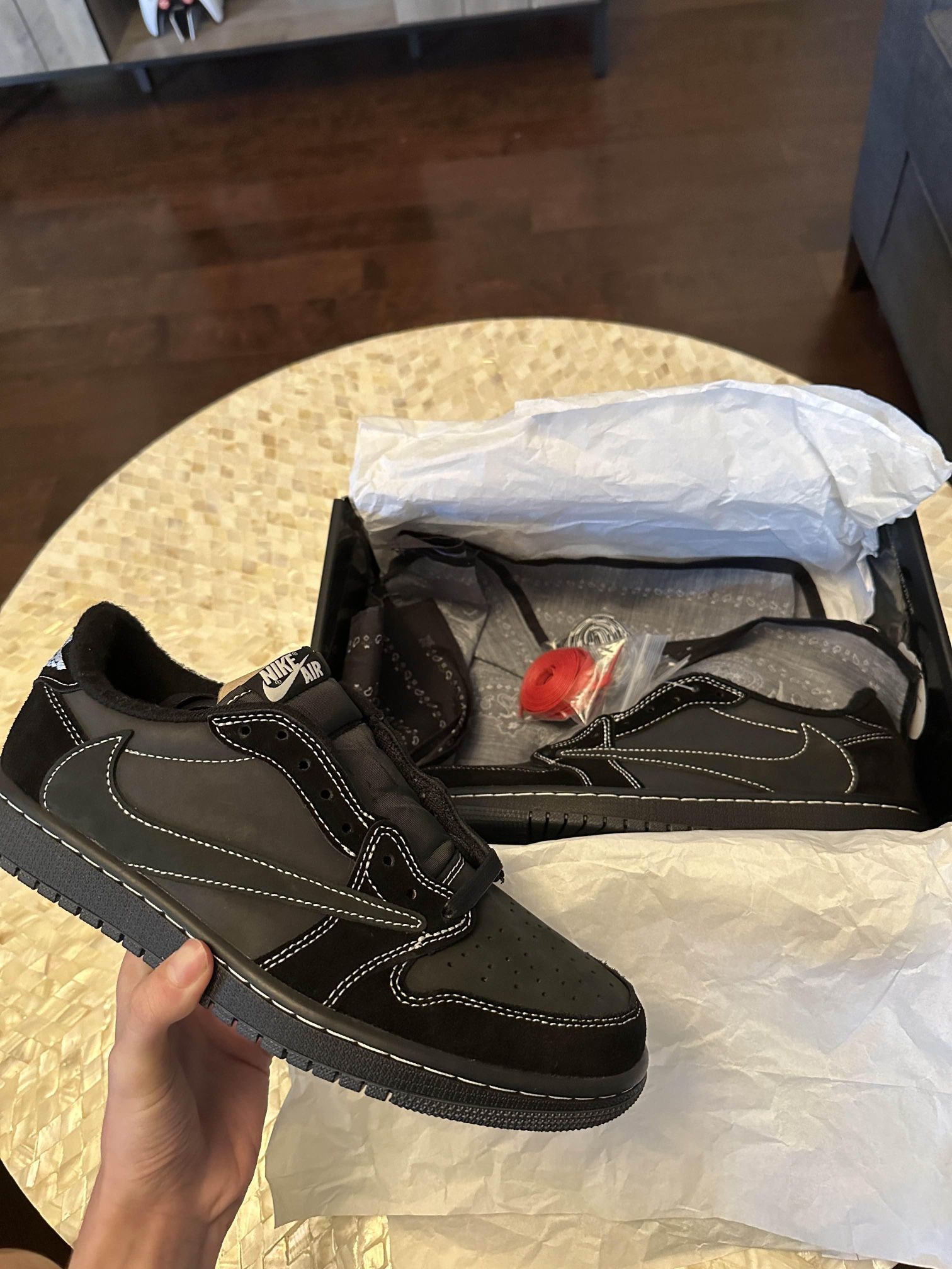 Travis Scott × Air Jordan 1 Retro Low OG SP 'Black Phantom'