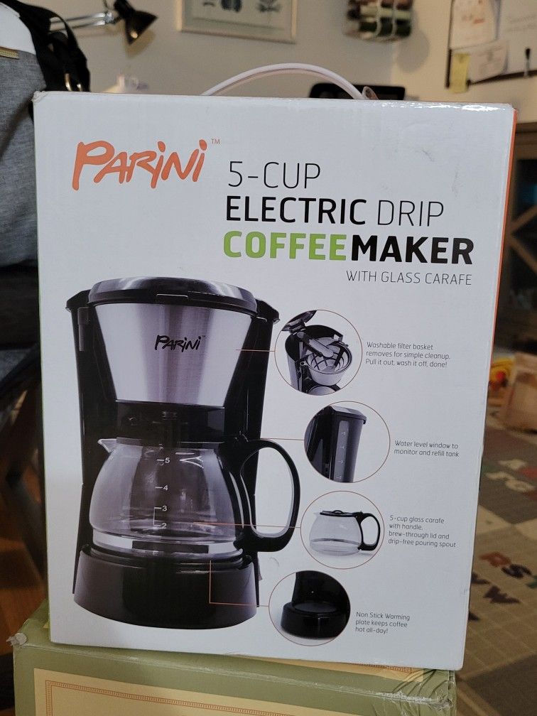 Parini 5 Cup Coffee Maker - New In Box