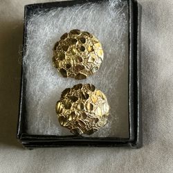Xl 10k Gold Nugget Earrings 