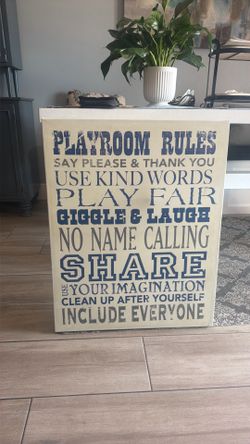 Playroom Rules Sign