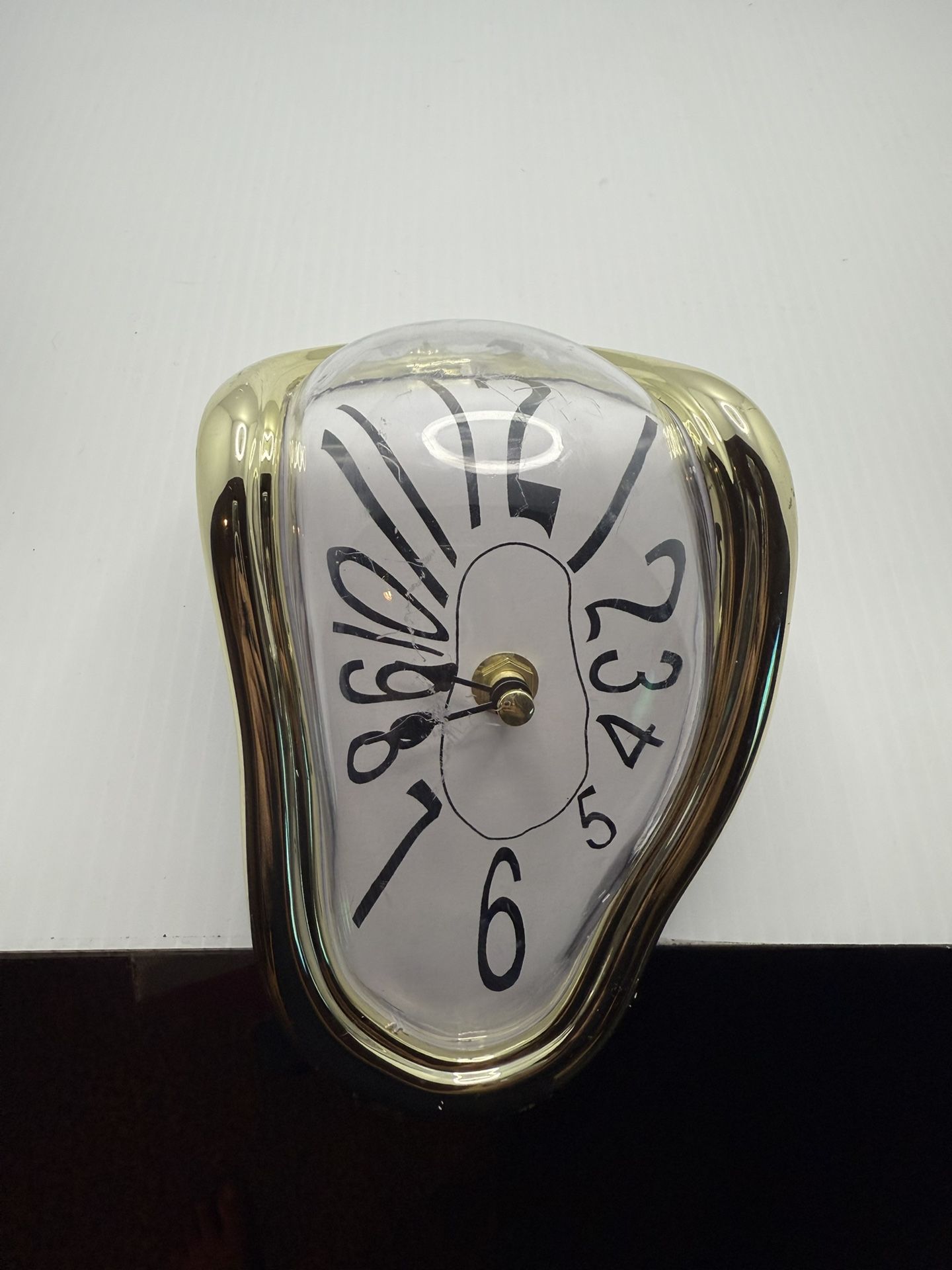 Gold Colored Salvador Dali Melting Desk/Shelf Clock