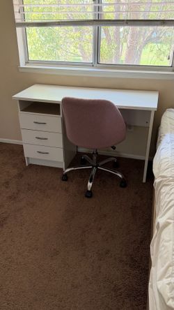 White wood desk