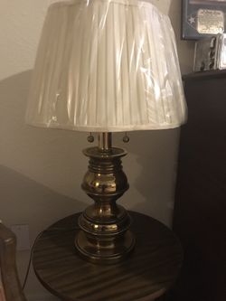 Vintage STIFFEL Double Socket, Brass Lamp