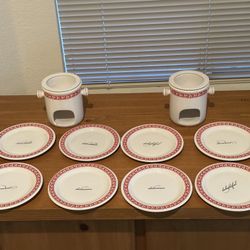 Hallmark Dessert Fondue 2 Set S- 2 Pot, 8 Plates, 8 Forks