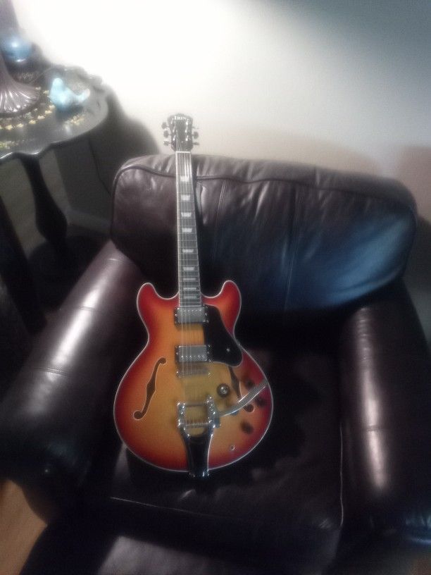 New Semi Hollow Guitar And A Played Lp