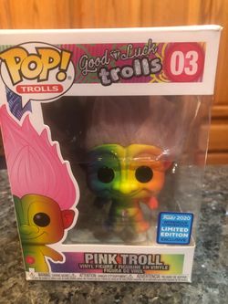 Funko Pop Good Luck Trolls Pink Troll 03Vinyl Figure. Funko 2020 Wondrous Convention Limited Edition Exclusive. Brand New Never Opened. Mint conditi